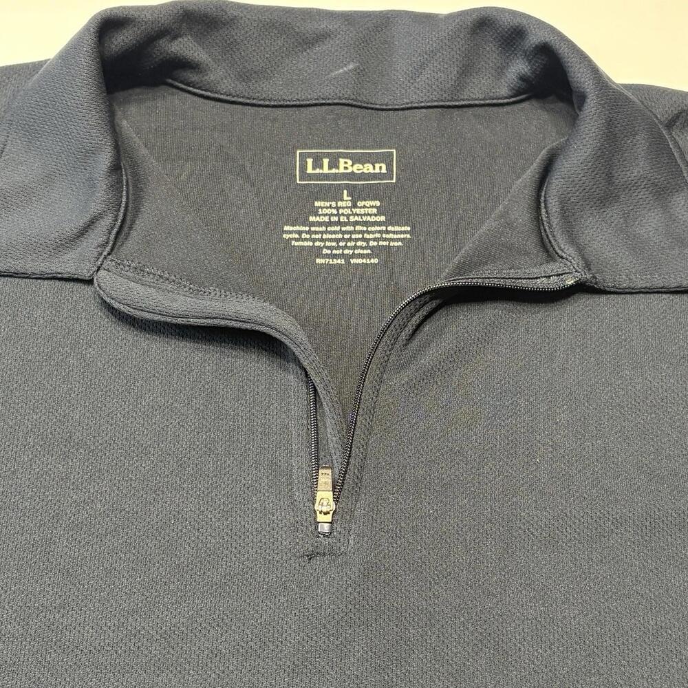 L.L. Bean Men’s 1/4 Zip Short Sleeve Performance Shirt - Navy Blue - Size L - Picture 4 of 9